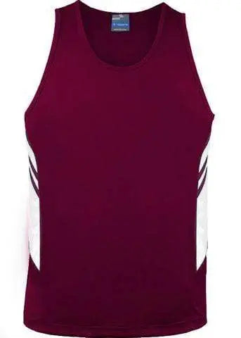 Aussie Pacific Men's Tasman Singlet 1111 Casual Wear Aussie Pacific Maroon/White S